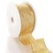 2 1/2" Wired Ribbon Horizontal Glitter/Sequin Stripes Solid Gold - 10 Yards